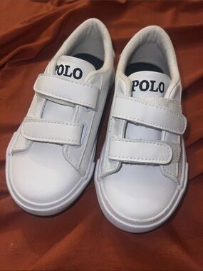 Polo by Ralph Lauren White Kids Velcro Sneakers